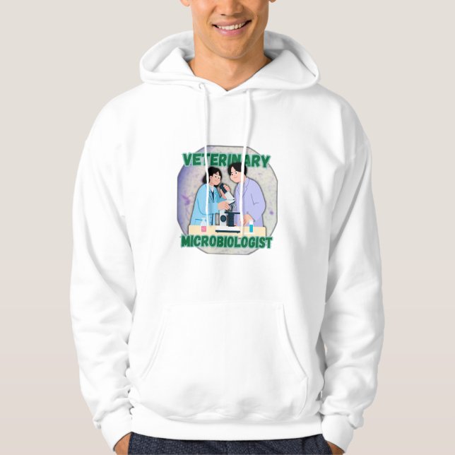 Veste À Capuche Veterinary Microbiologist – Lab Science Design (Devant)
