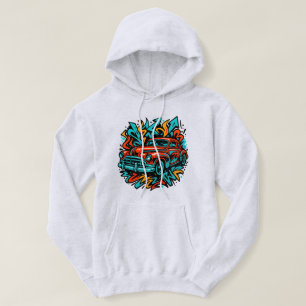 Veste À Capuche Vibes Graffiti Rétro