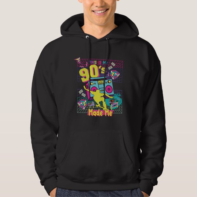 Veste À Capuche Vibes Retro, Hip hop des années 90, m'a fait (Devant)