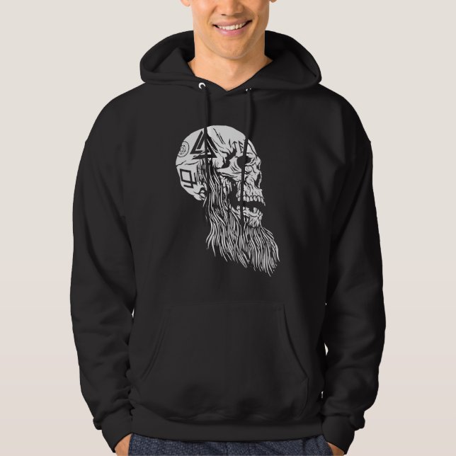 Veste À Capuche Viking Skull Weird Bizarre Fun Dark (Devant)
