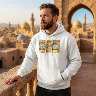 Veste À Capuche Ville du désert du Moyen-Orient à travers une arch