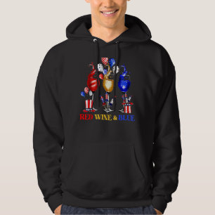 Veste À Capuche Vin rouge & Bleu 4 juillet Vin Rouge Blanc Bleu Me