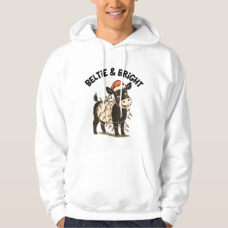 Veste À Capuche Vintage Christmas Cow Beltie Belted Galloway Gift 