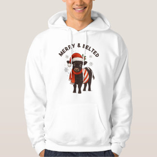 Veste À Capuche Vintage Christmas Cow Beltie Belted Galloway Gift 