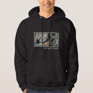 Veste À Capuche Vintage Key West Palm Feuille Summer Beach Art