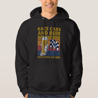 Veste À Capuche Vintage Race Cars Checkered Flag Beer Drinker Drin