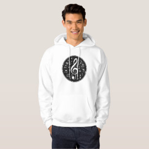 Veste À Capuche Vintage Treble Clef Music Notes Oeuvre