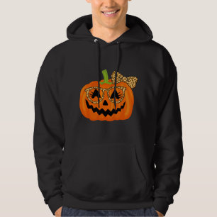 Veste À Capuche Visage de Citrouille Jack O Lantern Halloween Léop