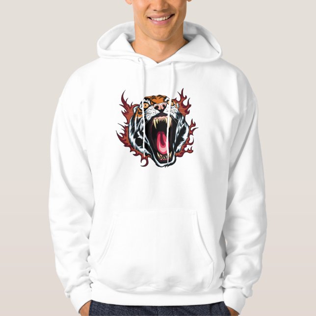 Veste À Capuche Visage de tigre en colère (Devant)