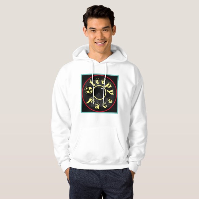 Veste À Capuche Visage doré : Blanc - Sweatshirt à capuchon Unisex (Devant entier)