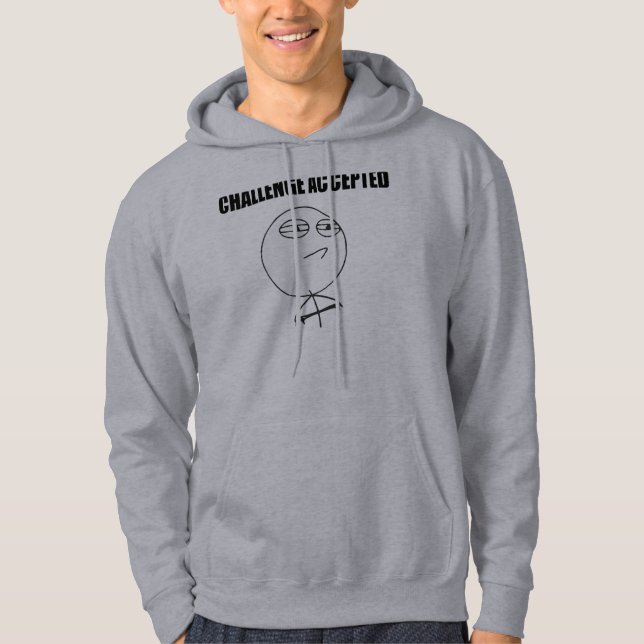 Veste À Capuche Visage Meme comique de rage admis par défi (Devant)