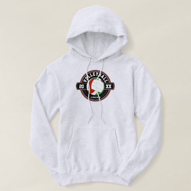 Veste À Capuche VOLLEYBALL - Esprit scolaire (Design devant)