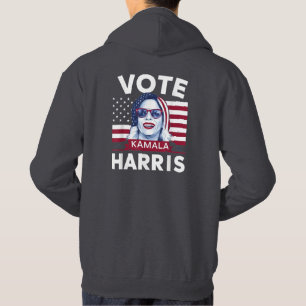 Veste À Capuche Votez Kamala Harris 2024 Président Drapeau USA