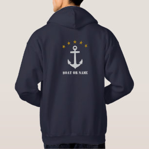 Veste À Capuche Votre nom ou nom de bateau Ancre classique 5 étoi