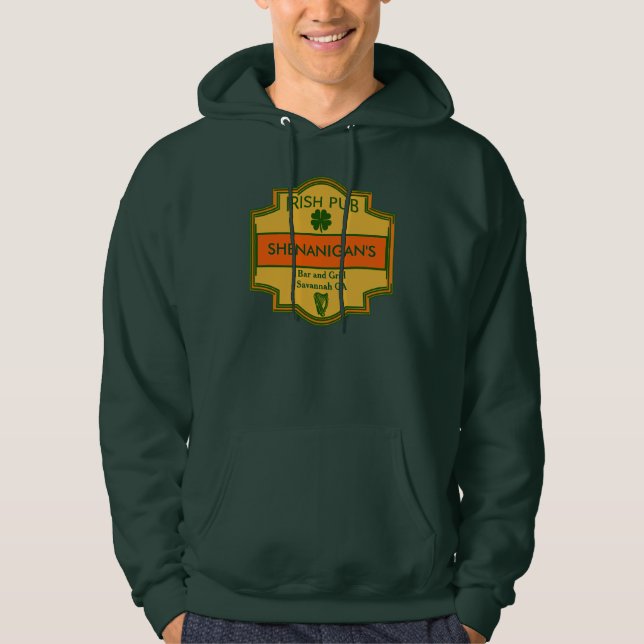 Veste À Capuche Votre pièce en t irlandaise de Pub customisée (Devant)