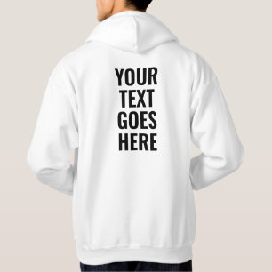Veste À Capuche Votre Texte Mens Back Side Imprimé Moderne Élégant