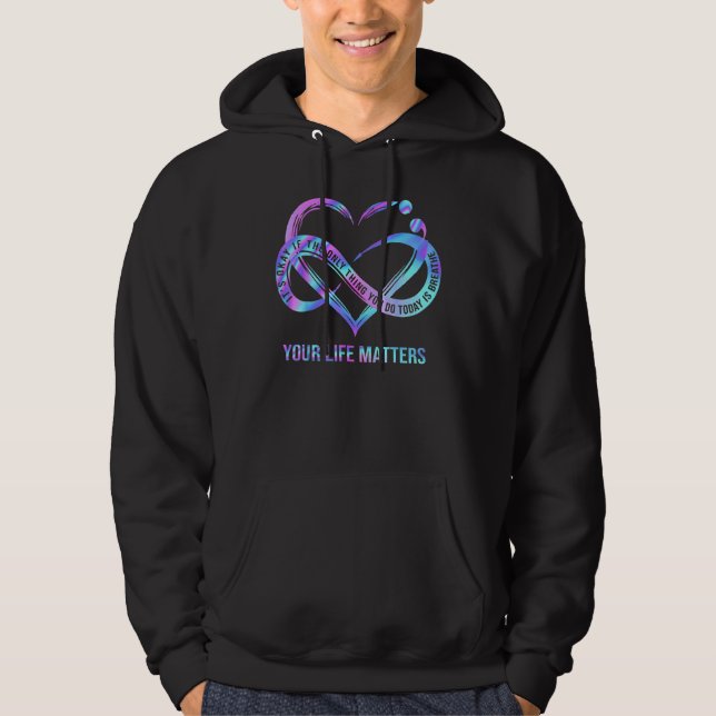 Veste À Capuche Votre vie compte Prévention du suicide Sensibilisa (Devant)