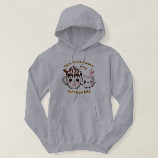 Veste À Capuche Vous êtes le Marshmallow to My Heart - Choc chaud  (Design devant)