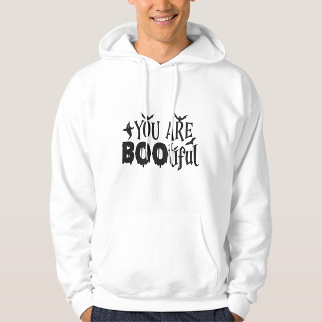 Veste À Capuche Vous Êtes Une Belle Halloween Typographie Noire (Devant)