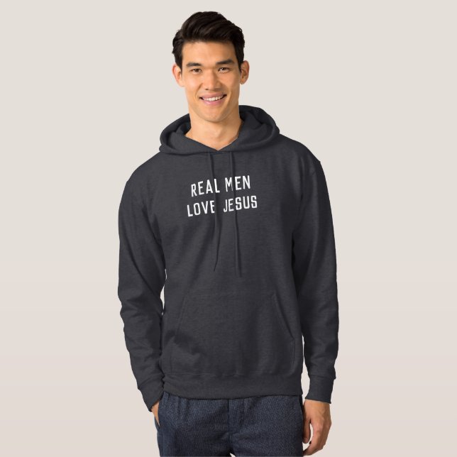 Veste À Capuche Vrai amour Jésus d'hommes (Devant entier)