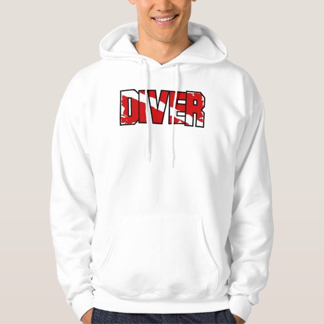 Veste À Capuche Weathered Scuba Diver Down Flag (Devant)