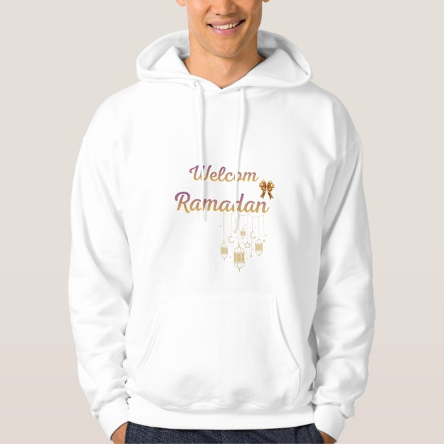 Veste À Capuche Welcome Ramadan Elegant Islamic Lantern Design – R (Devant)