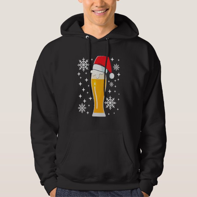 Veste À Capuche Wheat Beer Wheat Beer with Christmas Hat   Beer Dr (Devant)