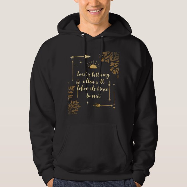 Veste À Capuche Whispers d'or : Élégance mystique (Devant)