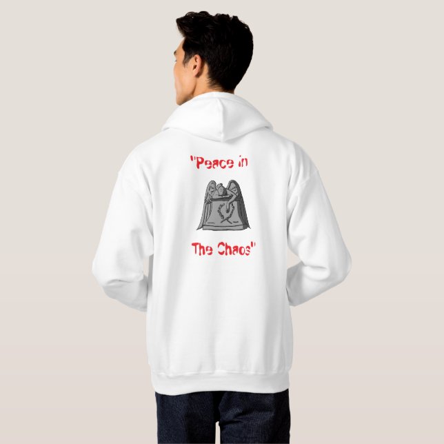 Veste À Capuche White Hoddie Peace in the Chaos (Dos entier)