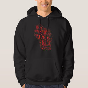 Veste À Capuche Wisconsin Accueil Carte de l'État Wi Love Type Rou