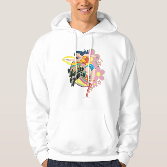 Veste À Capuche Wonder Woman Flowers rétro (Devant)