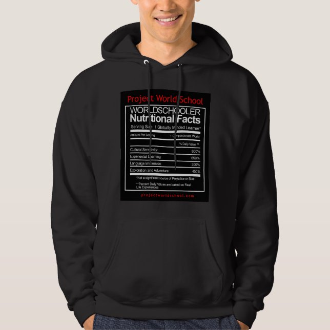 Veste À Capuche Worldschooler - Faits nutritionnels (Devant)