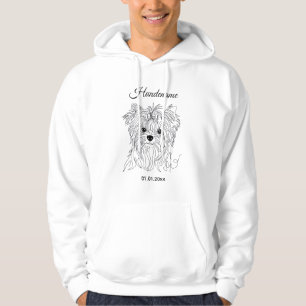 Veste À Capuche Yorkshire Terrier dessin en une ligne personnalisa