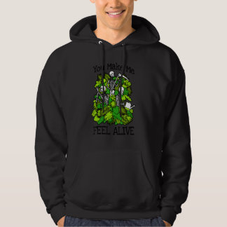 Veste À Capuche You Make Me Feel Alive Plant  Skeleton Goth Garden