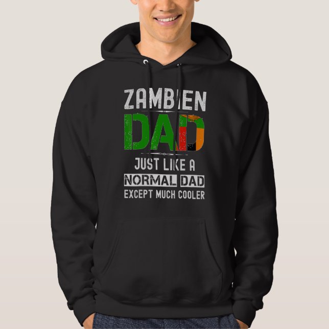 Veste À Capuche Zambien Papa Fête des pères Zambie Drapeau Hommes  (Devant)