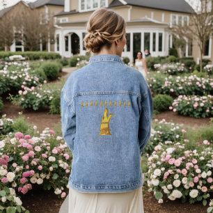 Veste de denim pour femme Golden Wolf Head