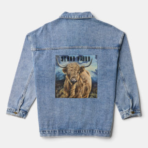 Veste Denim Avec Highland Bull