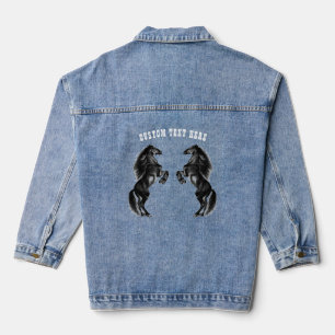 Veste Denim Black Horse avec texte personnalisé