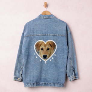 Veste Denim Coeur Chien personnalisable