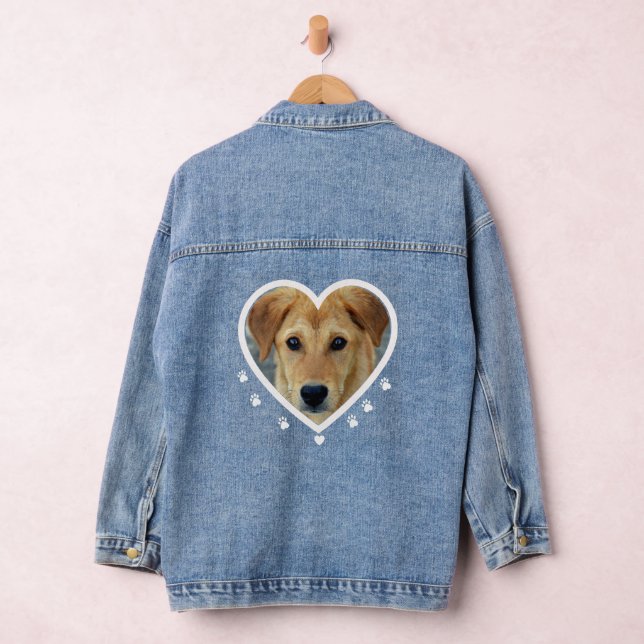 Veste Denim Coeur Chien personnalisable (Hangar)