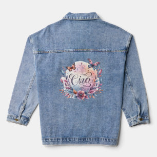 Veste Denim de papillon d'aquarelle Ciao