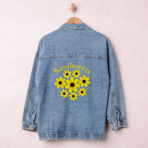 Veste Denim Design Sunflowers