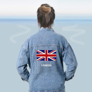 Veste Denim, drapeau britannique personnalisé