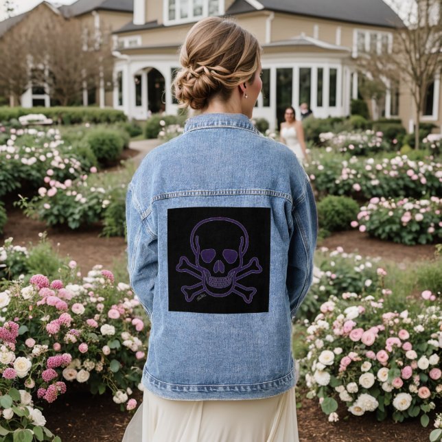 Veste denim femme crâne fantôme (Mariage Retour)
