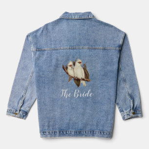 Veste Denim Mariage aux oiseaux blancs