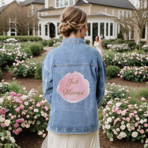 Veste Denim Mariage couleur rose pâle