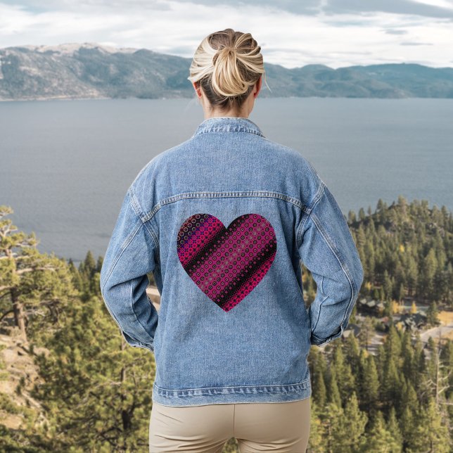 Veste Denim Motif Hot Rose Abstraite (Créateur téléchargé)