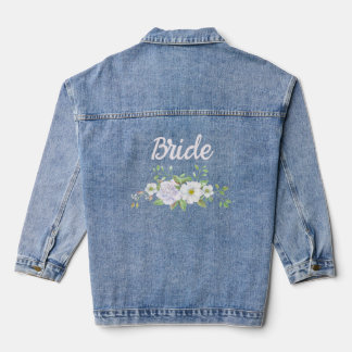 Veste Denim nuptiale avec Roses et typographie