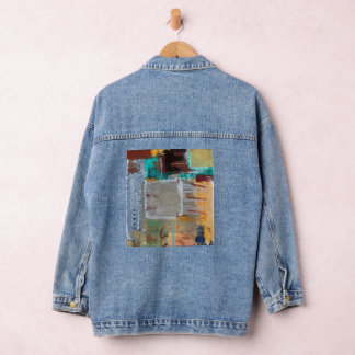 Veste en denim avec art abstrait