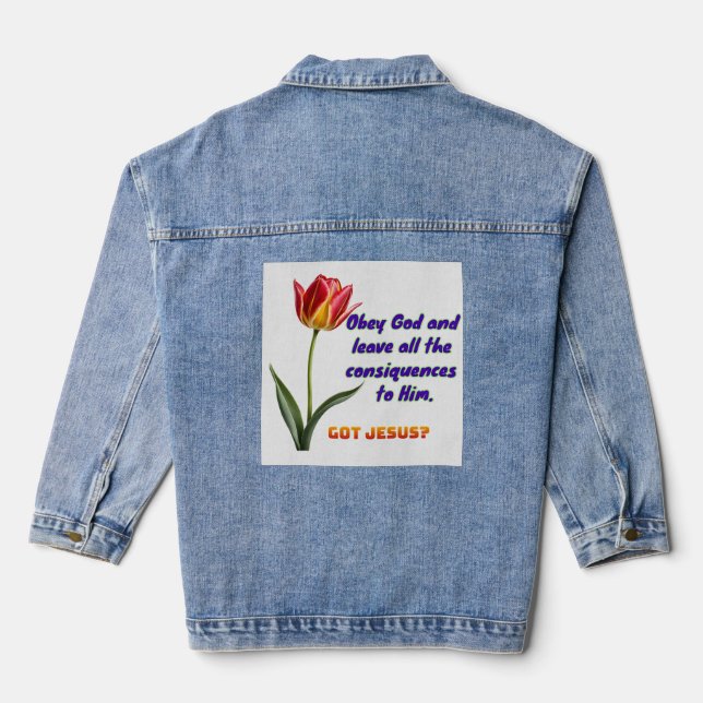 Veste en denim Obéir à Dieu (Verso)